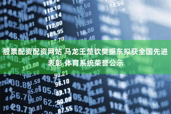 股票配资配资网站 马龙王楚钦樊振东拟获全国先进表彰 体育系统荣誉公示